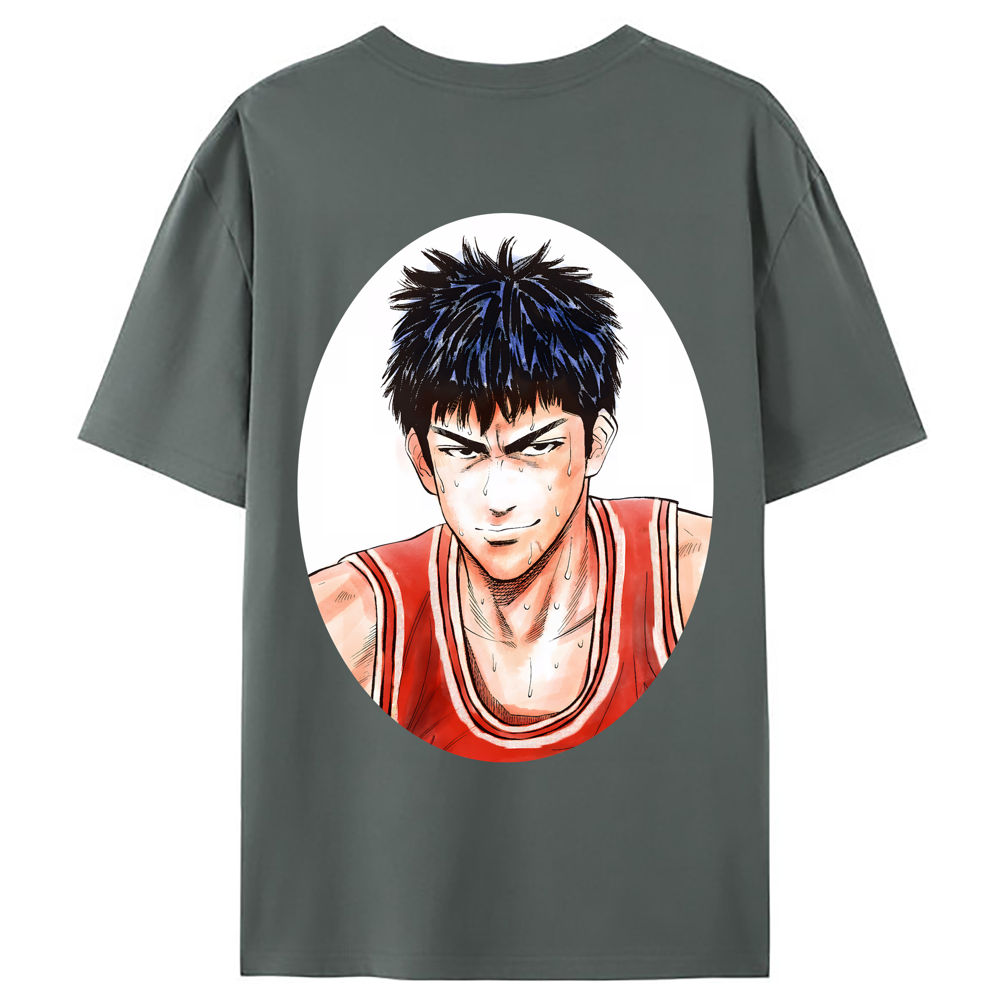 （画像用） SLAM DUNK／スラムダンク 綿100％ メンズ半袖Tシャツ（バックプリント） 通気性